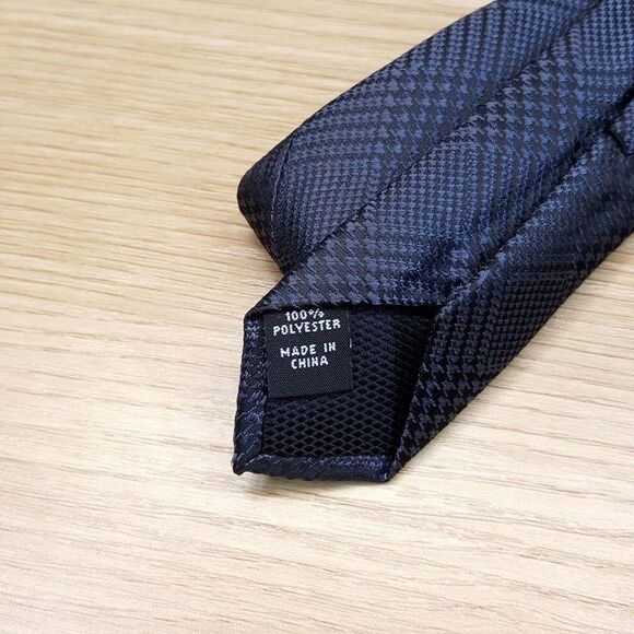 ALFANI Mens Neck Tie Black Gray Glen Plaid Houndstooth Check Plaid Modern - Picture 4 of 6